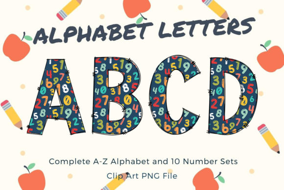 Back to School Alphabet Doodle Number
