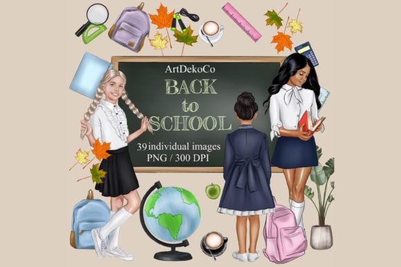 Back to School Clipart, Schoolgirl: A Versatile Resource for Creators