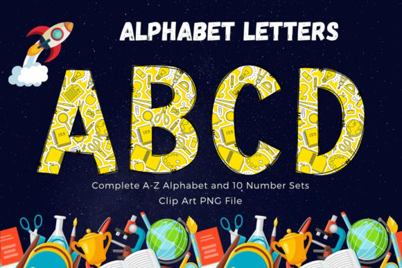 Back to School Doodle Font Stationery