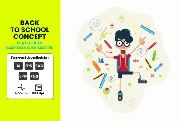 Cartoon Character Back to School Concept: A Vibrant Addition to Education and Creativity