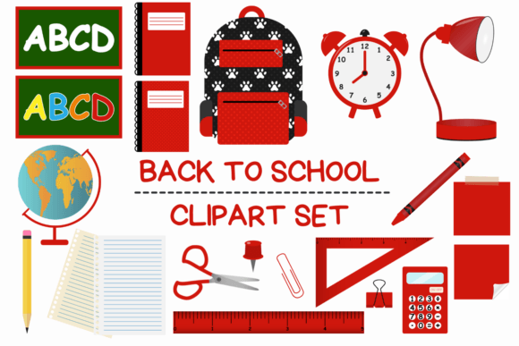 Red Back to School Clipart Set: A Practical Resource for Educators and Creatives